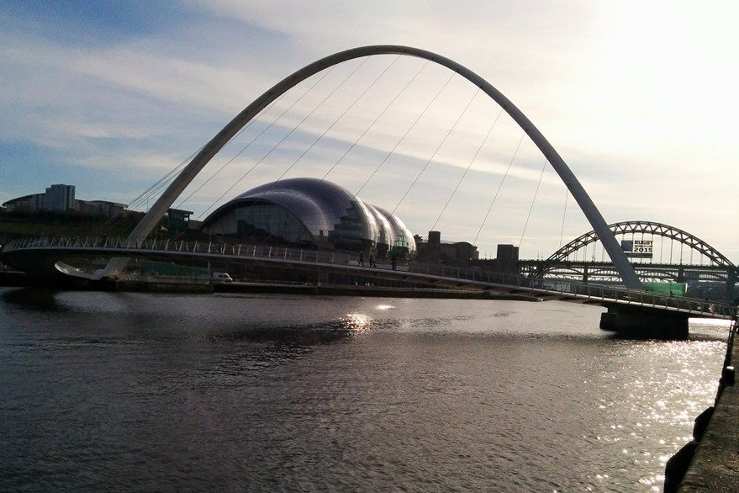 Hadrian's Wall Path in Spring: Gateshead Millennium Bridge